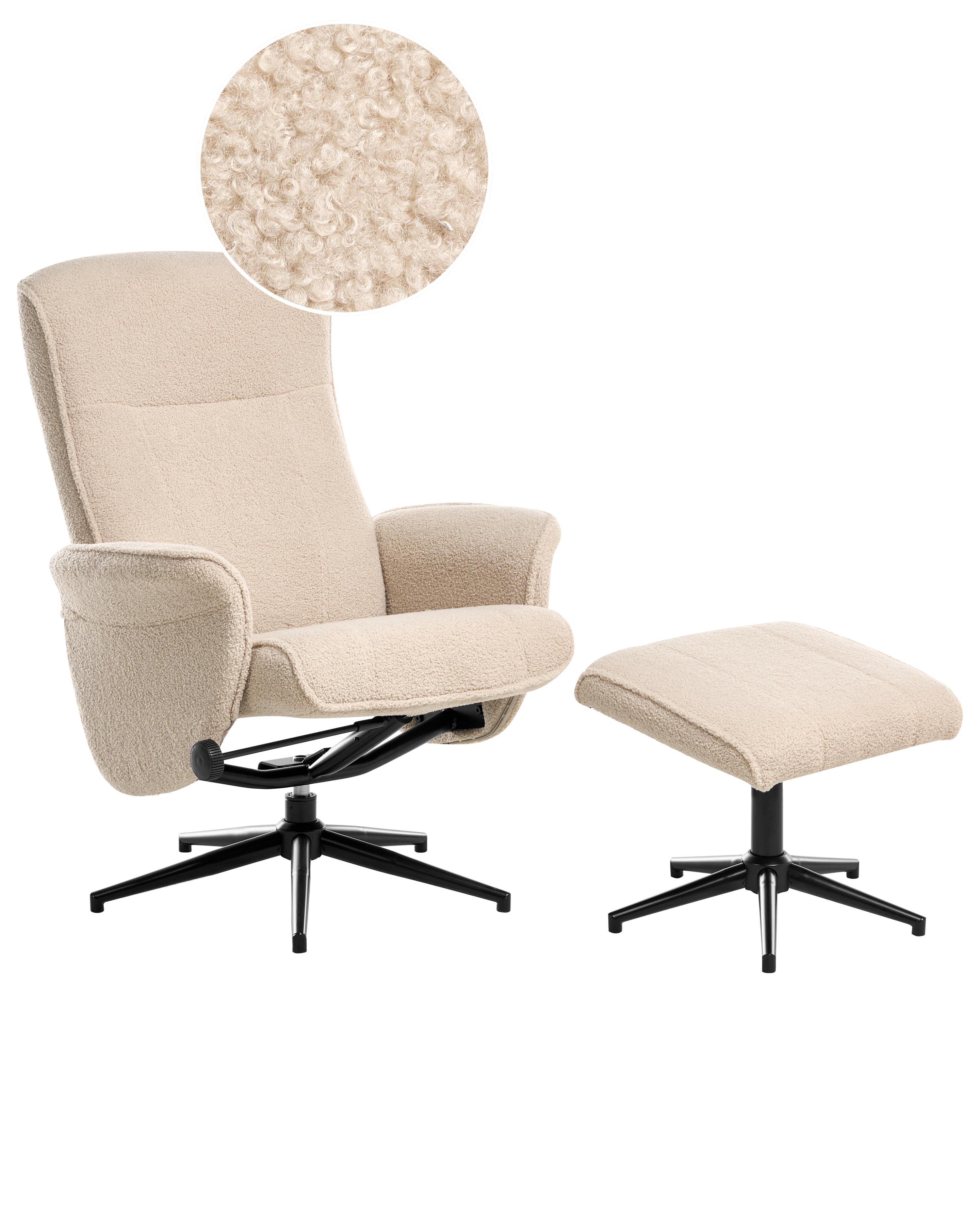 Relaxfauteuil JAPET Bouclé Beige