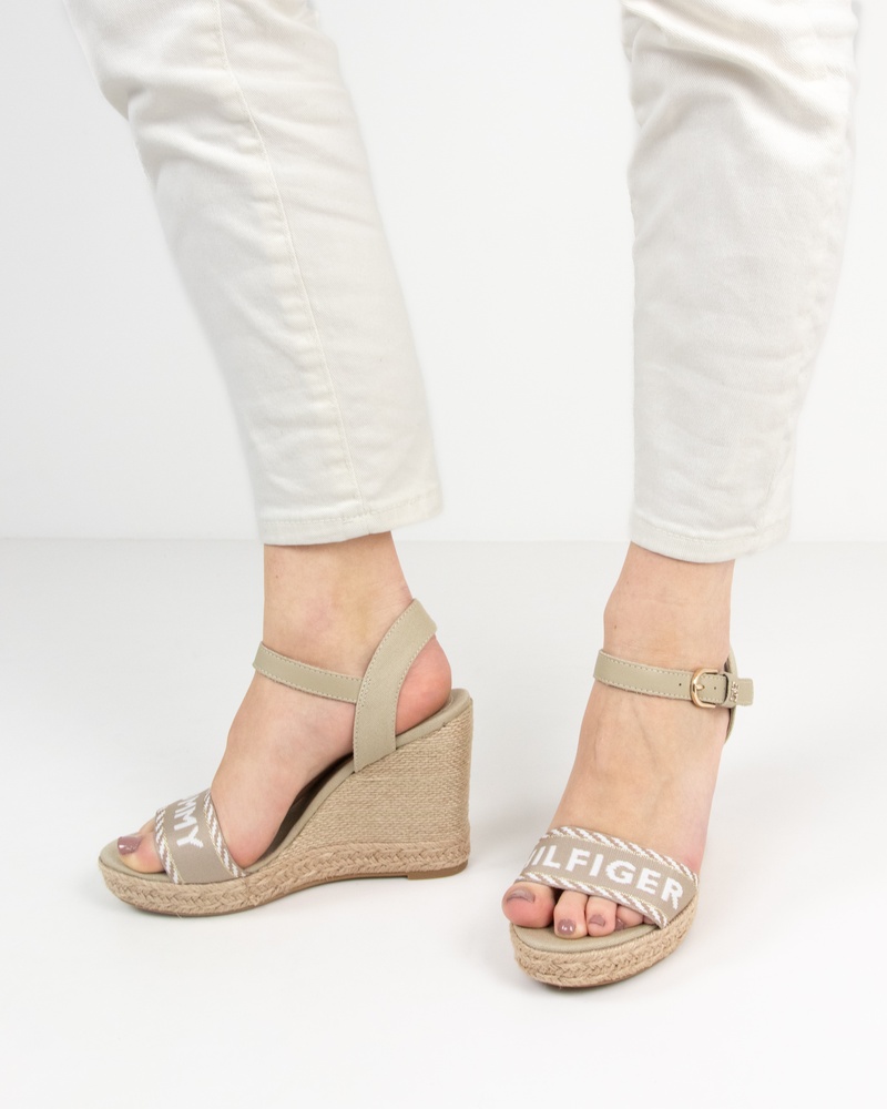 Tommy Hilfiger Sport Webbing Wedge Sleehak  - beige