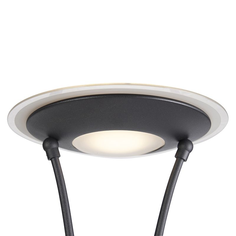 Moderne vloerlamp zwart incl. LED met leesarm - Ibiza
