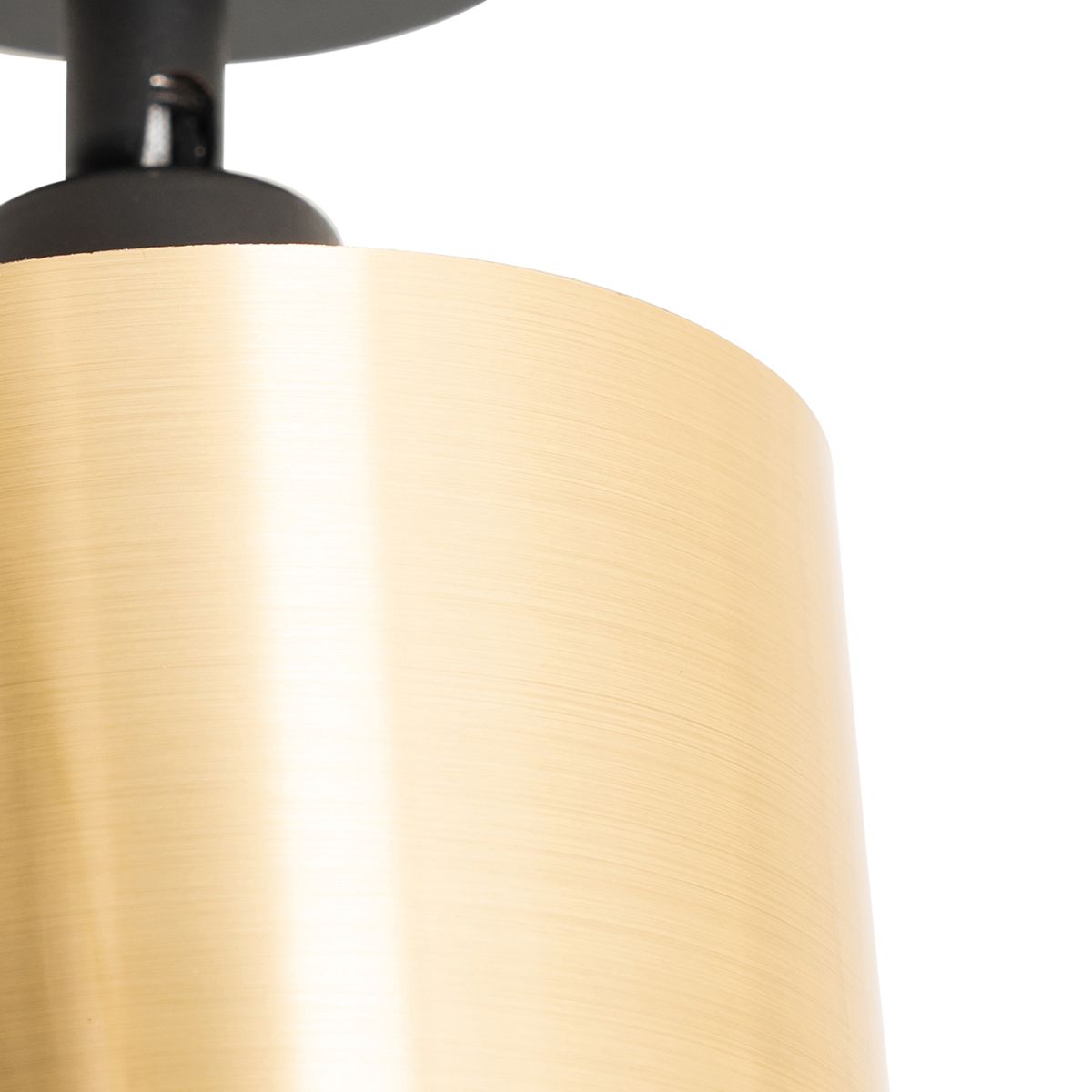 Moderne plafondspot zwart met goud - Lofty
