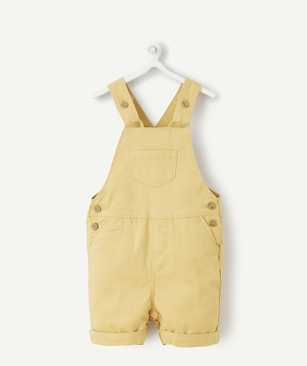 SALOPETTE COURTE JAUNE BÉBÉ GARÇON AVEC POCHES