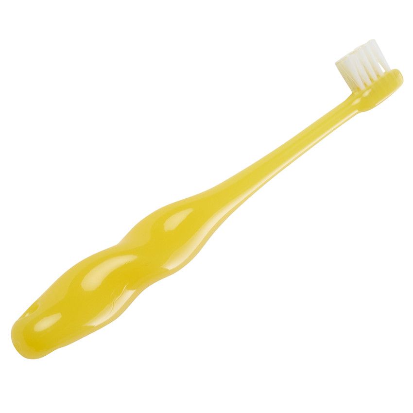 Brosse à dents en silicone 18m+ - Jaune - Ecru