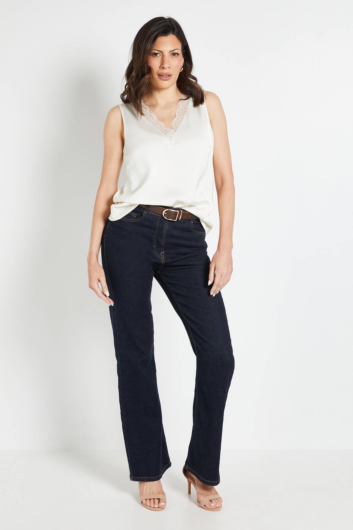 Wallis Caraco En Satin Avec Bordure En Dentelle