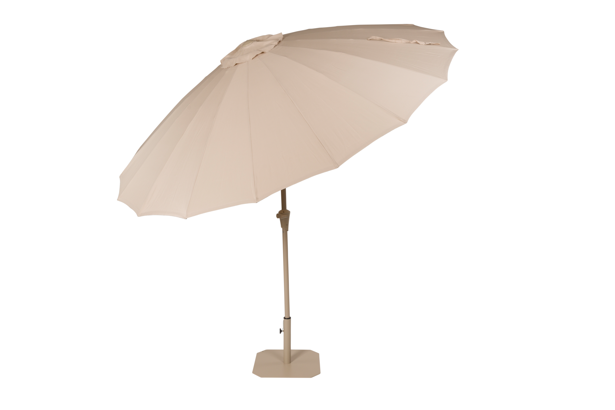 Parasol Sunbrella Sunshine bruin Rice inclusief voet