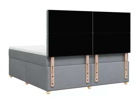 Sommier à lattes de lit avec matelas Gris clair 180x200cm Tissu