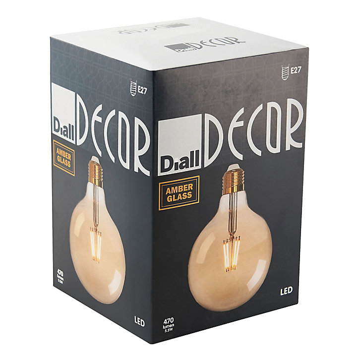 Ampoule à filament globe LED Diall E27 Ø120mm 6W=40W blanc chaud