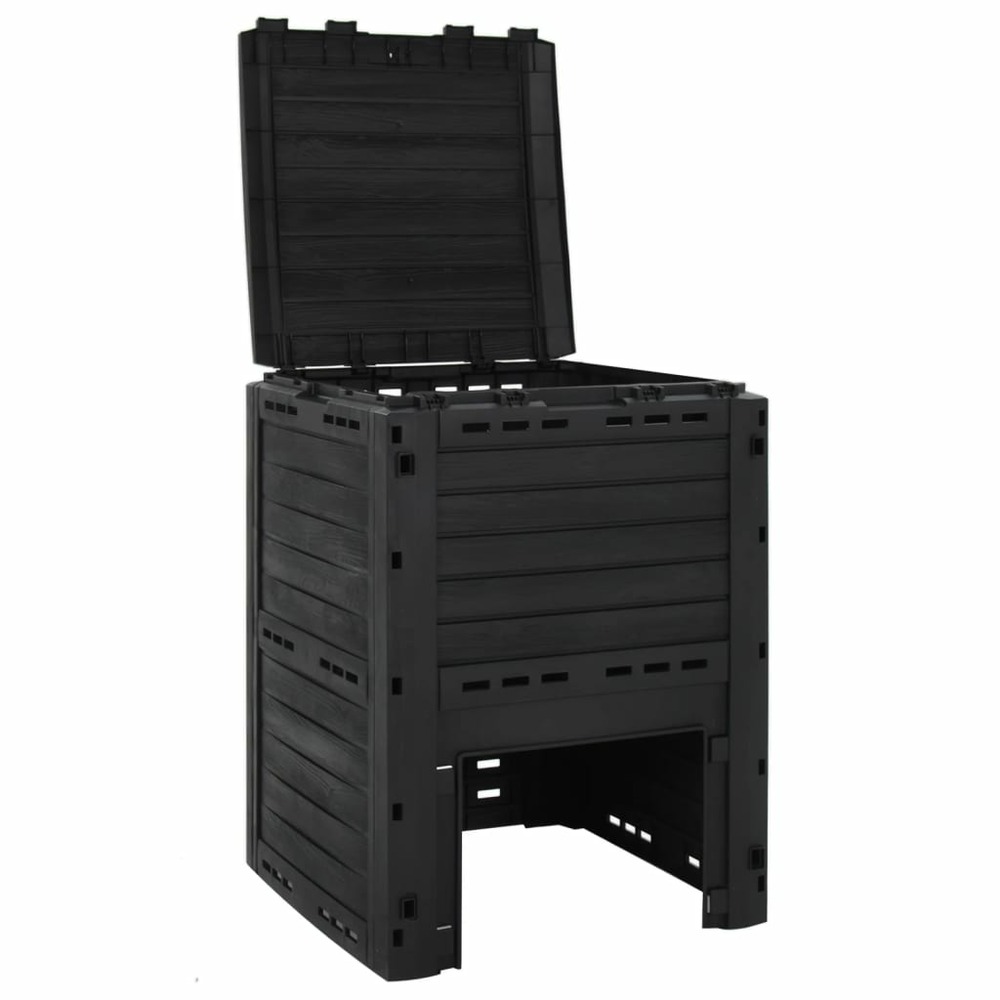 Composteur de jardin noir 280 l polypropylène
