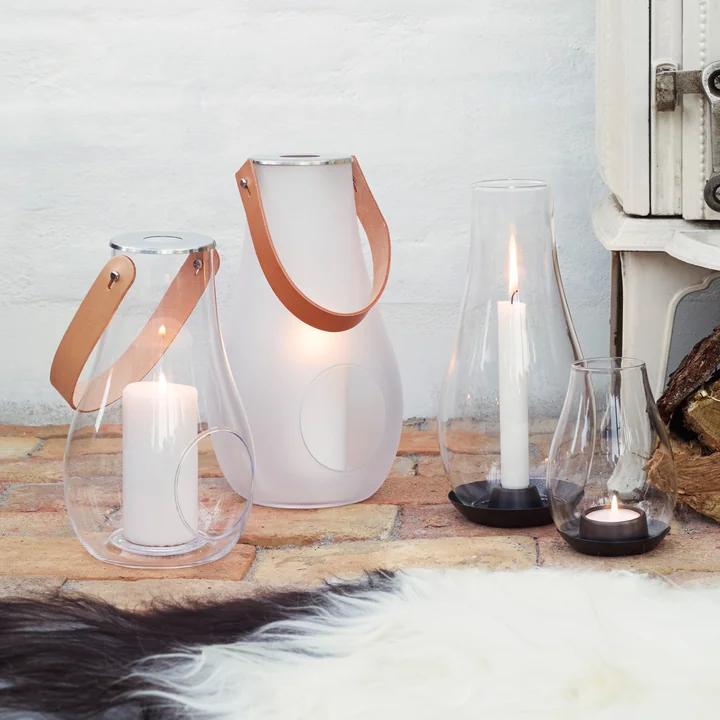 Holmegaard - Design with light Laterne (2er-Set) H 16 cm   25 cm, smoke