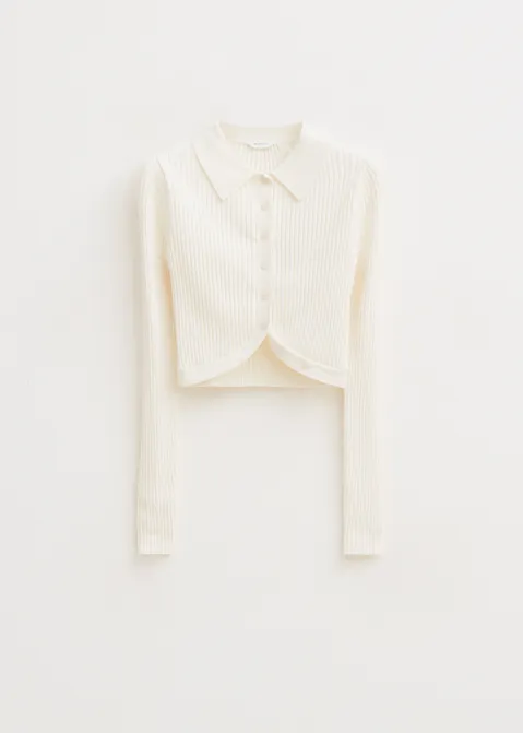 Cropped vest met knopen off-white (WIT.O)