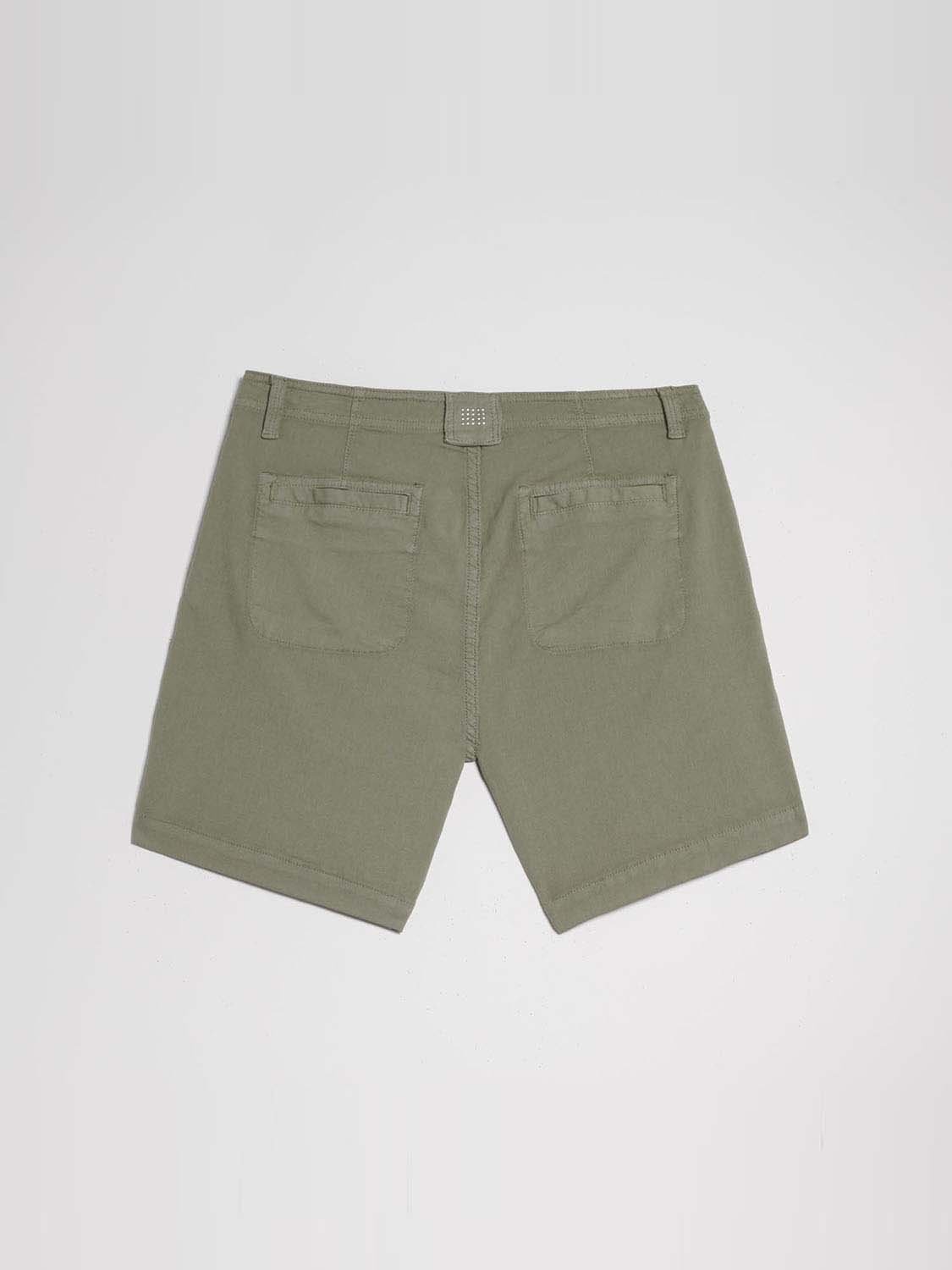Short Femme Confort Coton Lin Kaki