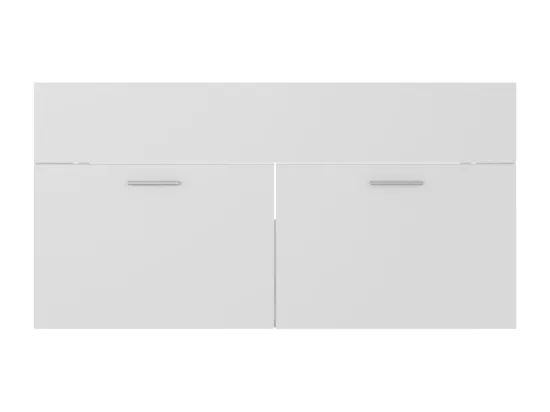 Armoire d'évier avec lavabo intégré Blanc Aggloméré