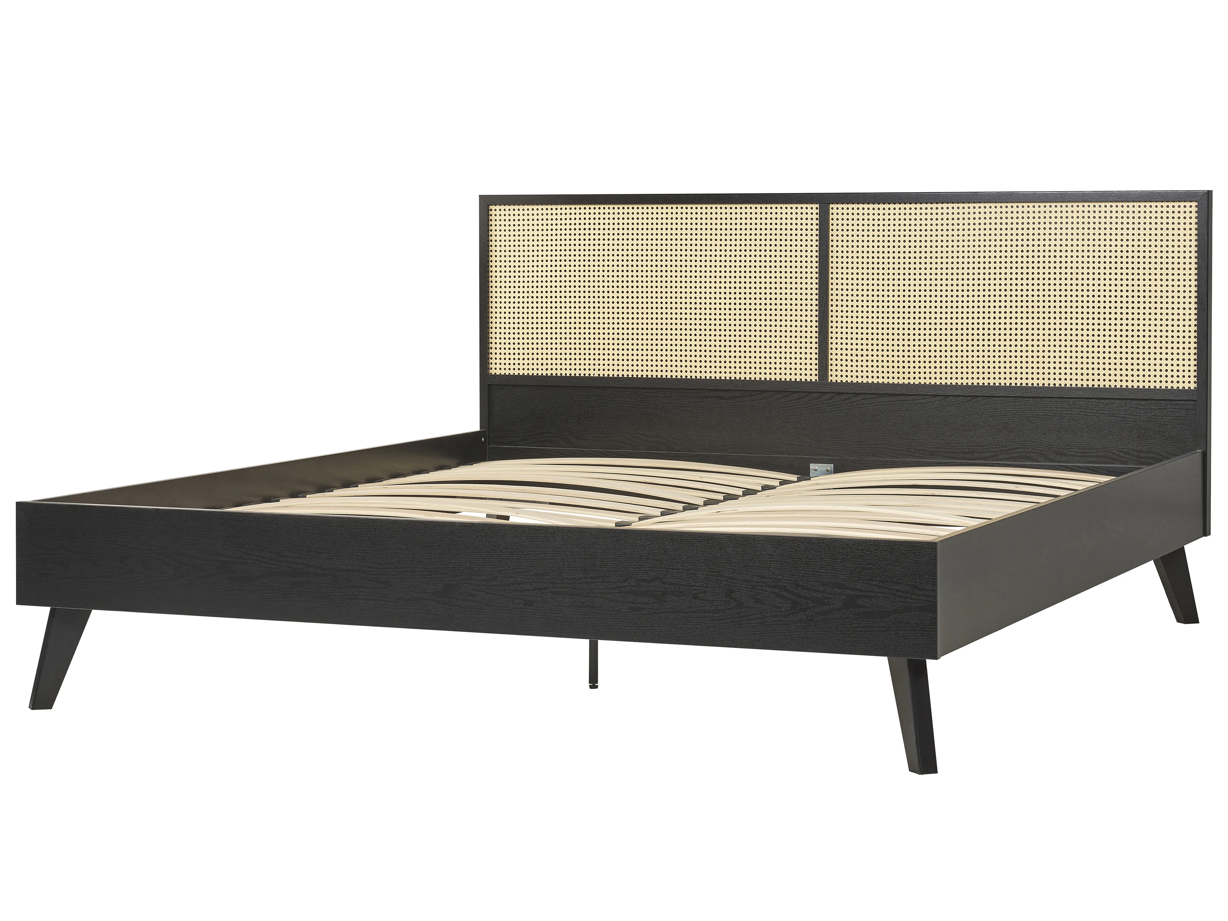 Bed Rotan MONPAZIER 180 x 200 cm Zwart