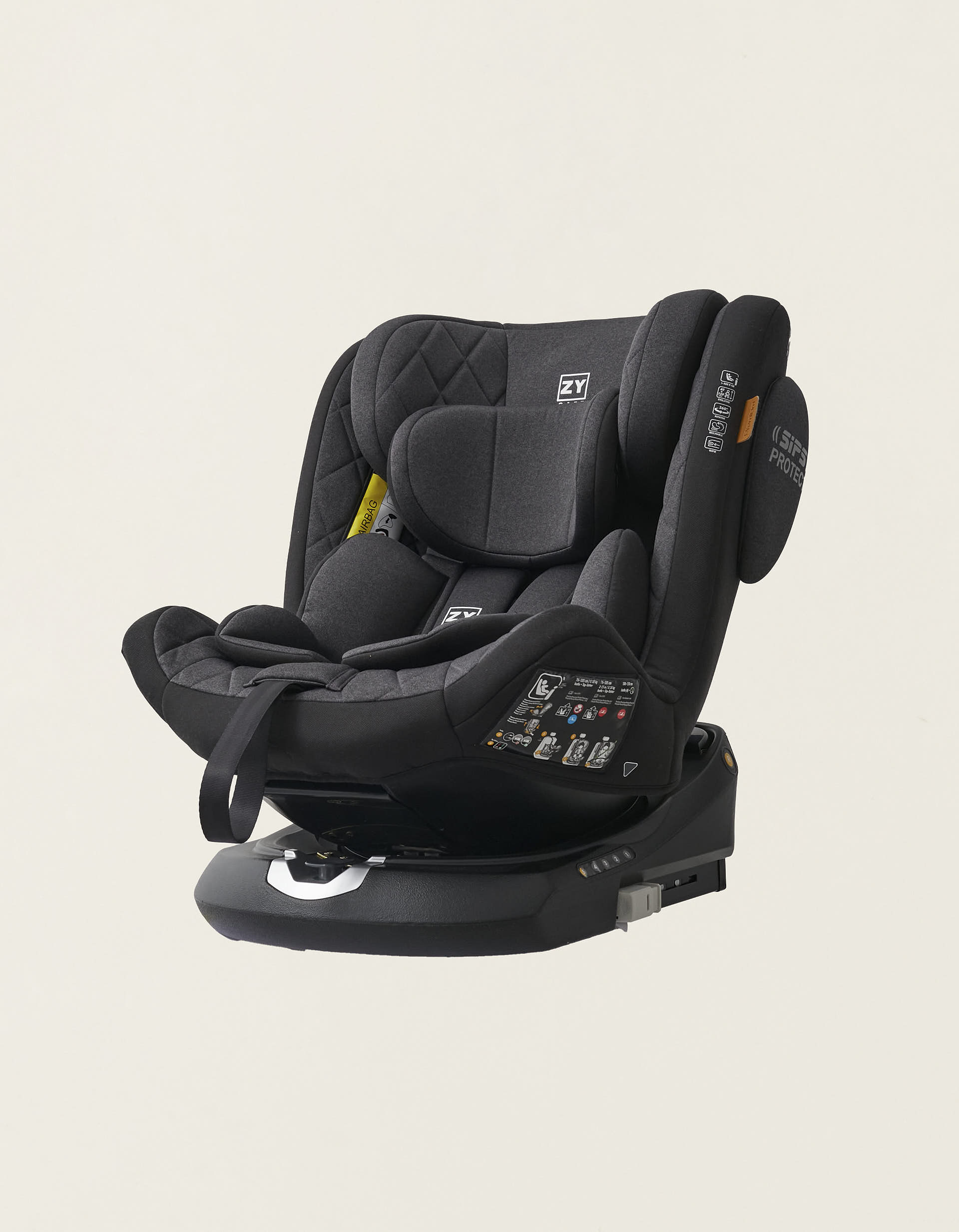Cadeira Auto I-Size ZY Safe Premium com Isofix (76-150), Preto/Cinza