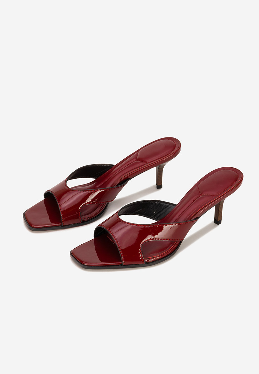 Mules à talon fin bordeaux Zinadia