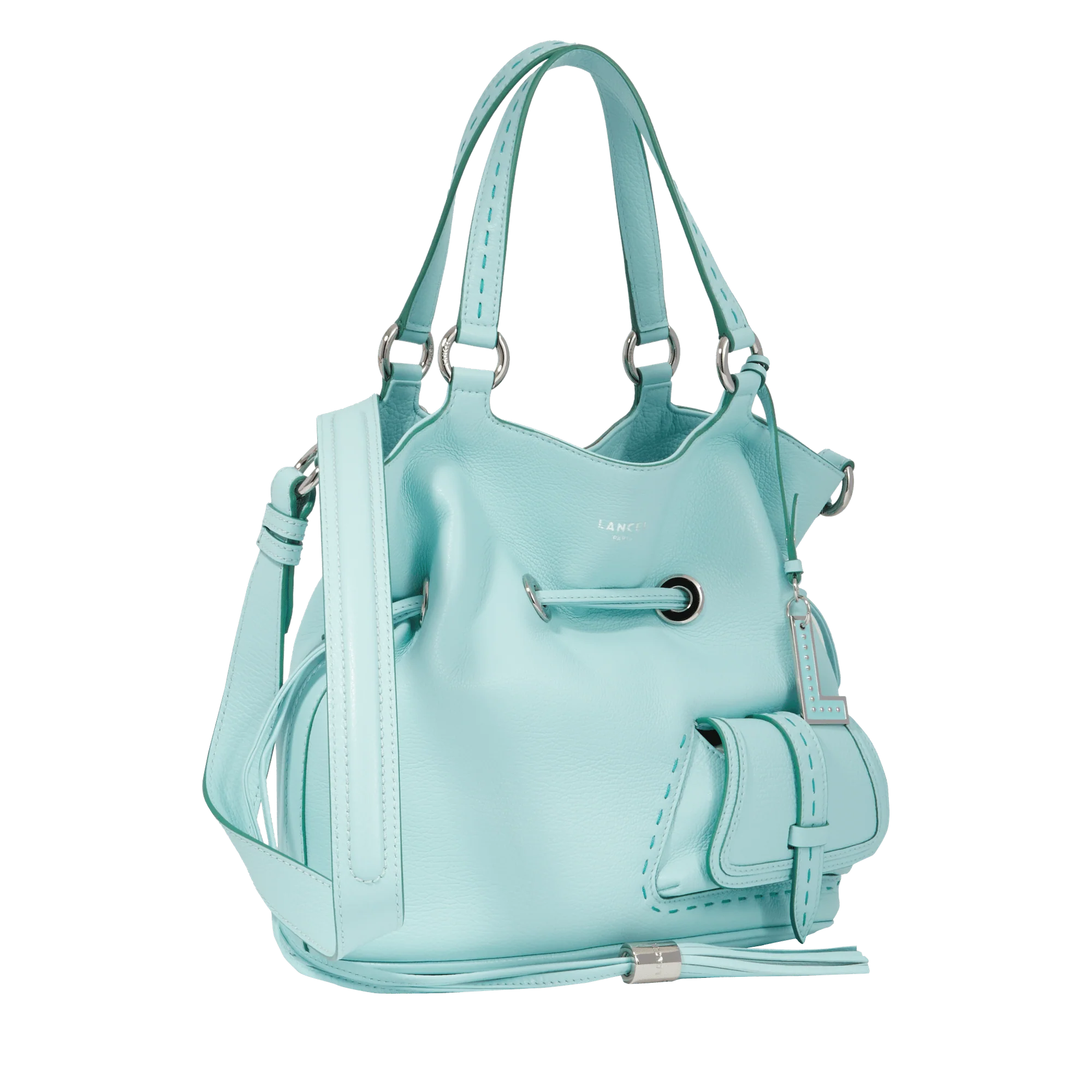 M bucket bag Premier Flirt de Lancel-Menthe/Emeraude