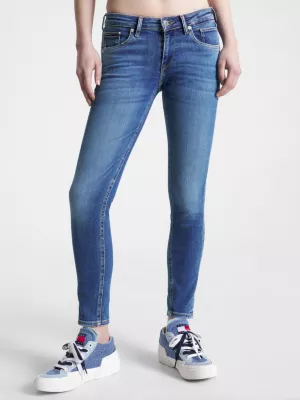 Calça jeans skinny Scarlett de cintura baixa até o tornozelo