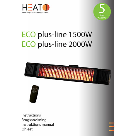 HEAT1 eco plus-line 1500W terrassevarmer - sort