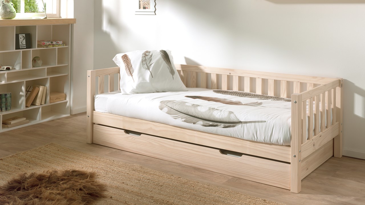 Kajuitbed Fritz met slaaplade naturel