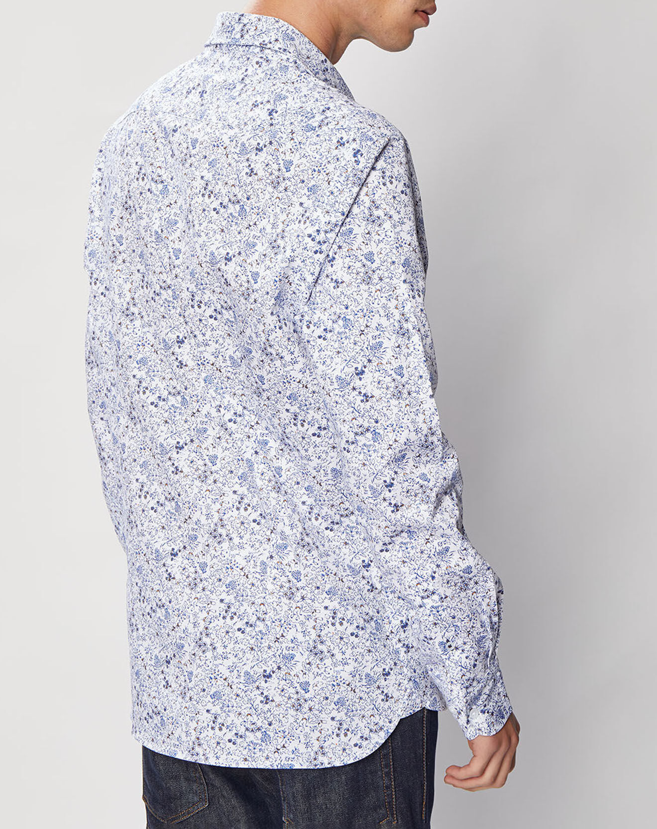 Tommy Hilfiger Chemise Slim Knitted à fleurs bleu/blanc