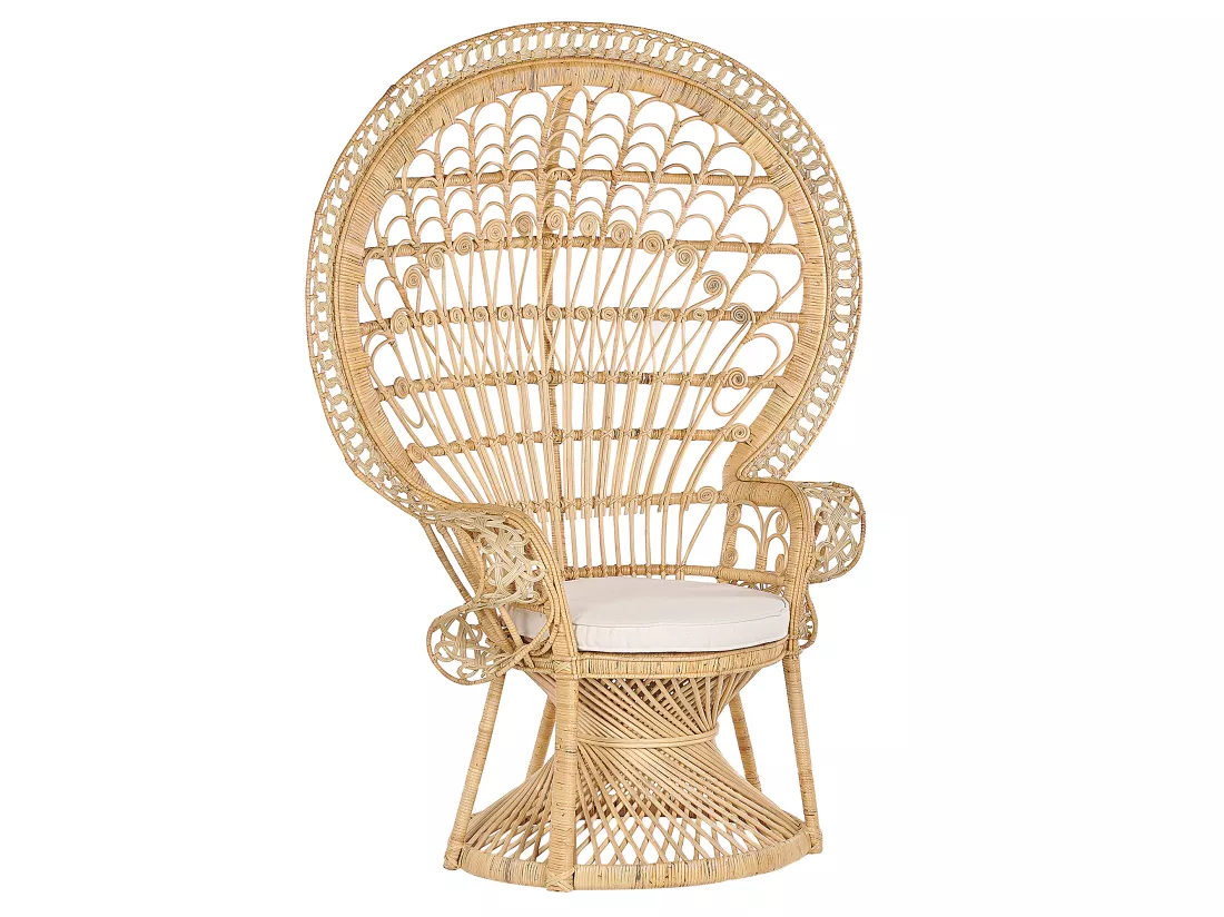 Chaise paon EMMANUELLE Rotin Naturel