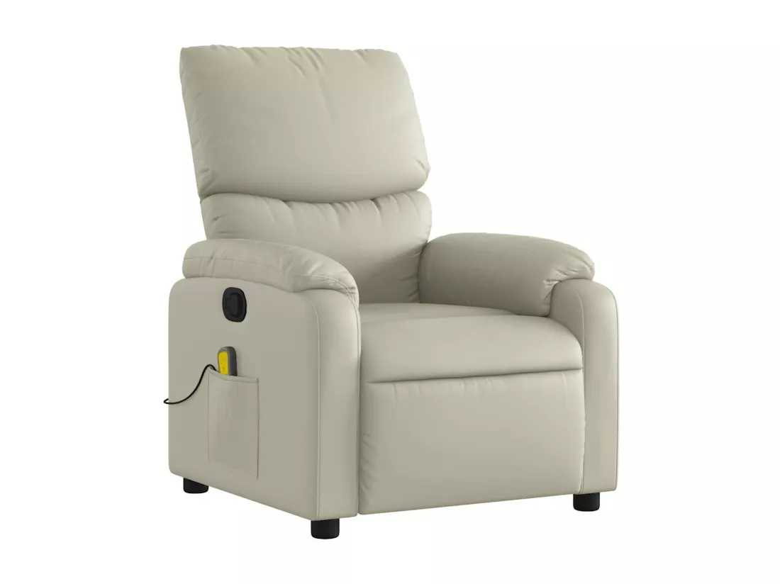 Fauteuil inclinable de massage Crème Similicuir