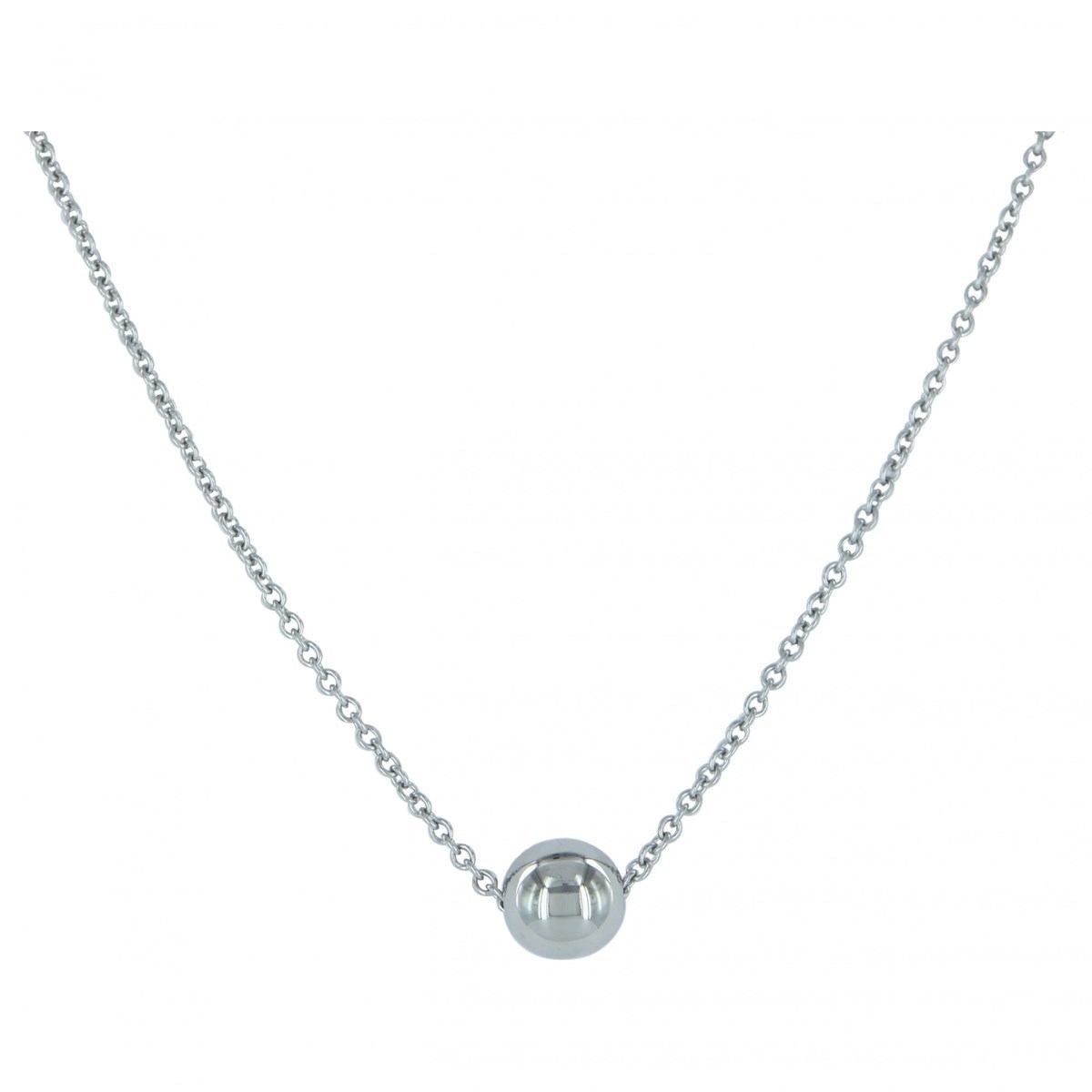 Collier mono-motif en Acier 316L - blanc brillant