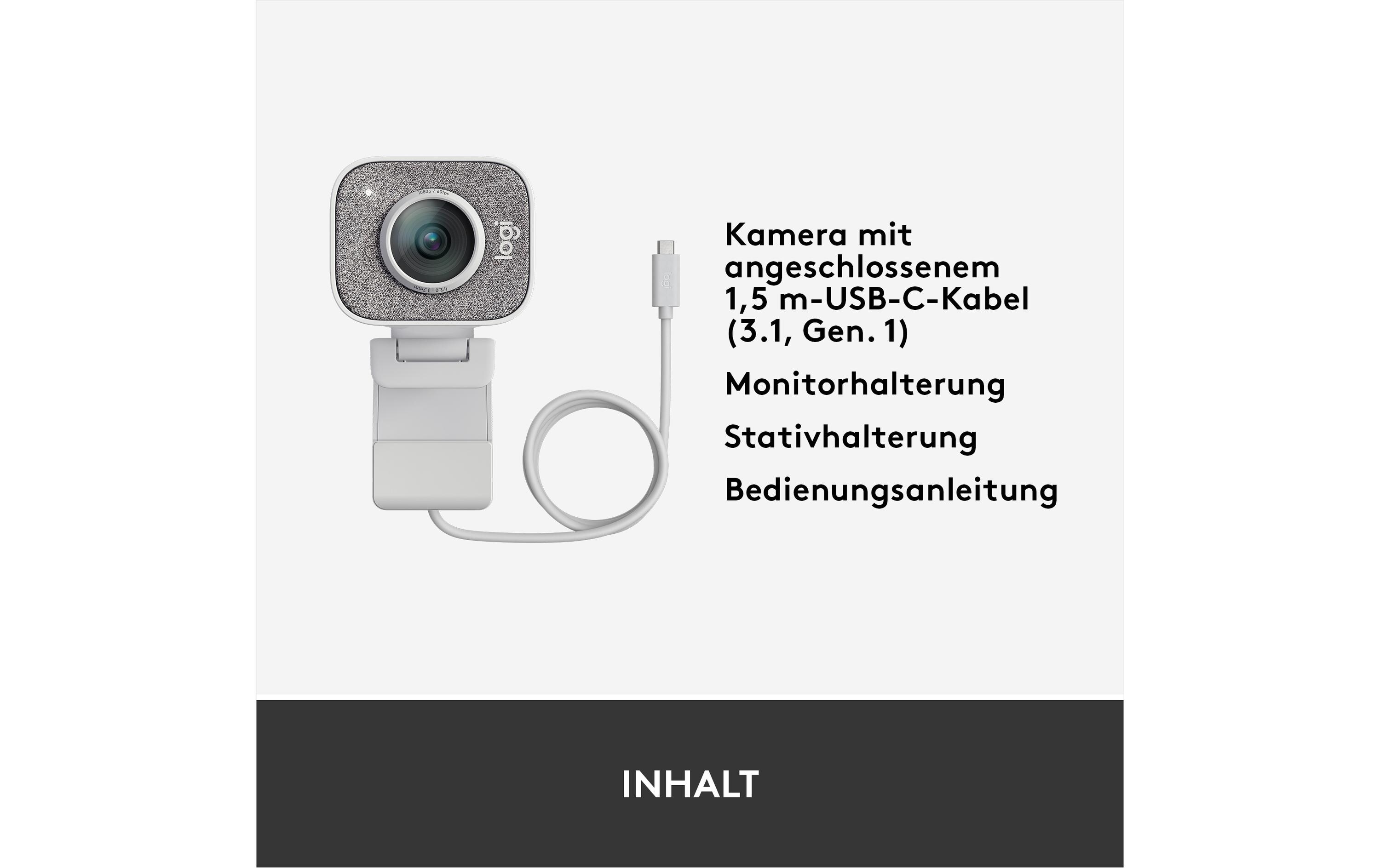 Webcam StreamCam Weiss<br>Full-HD Streaming Webcam mit USB-C Anbindung