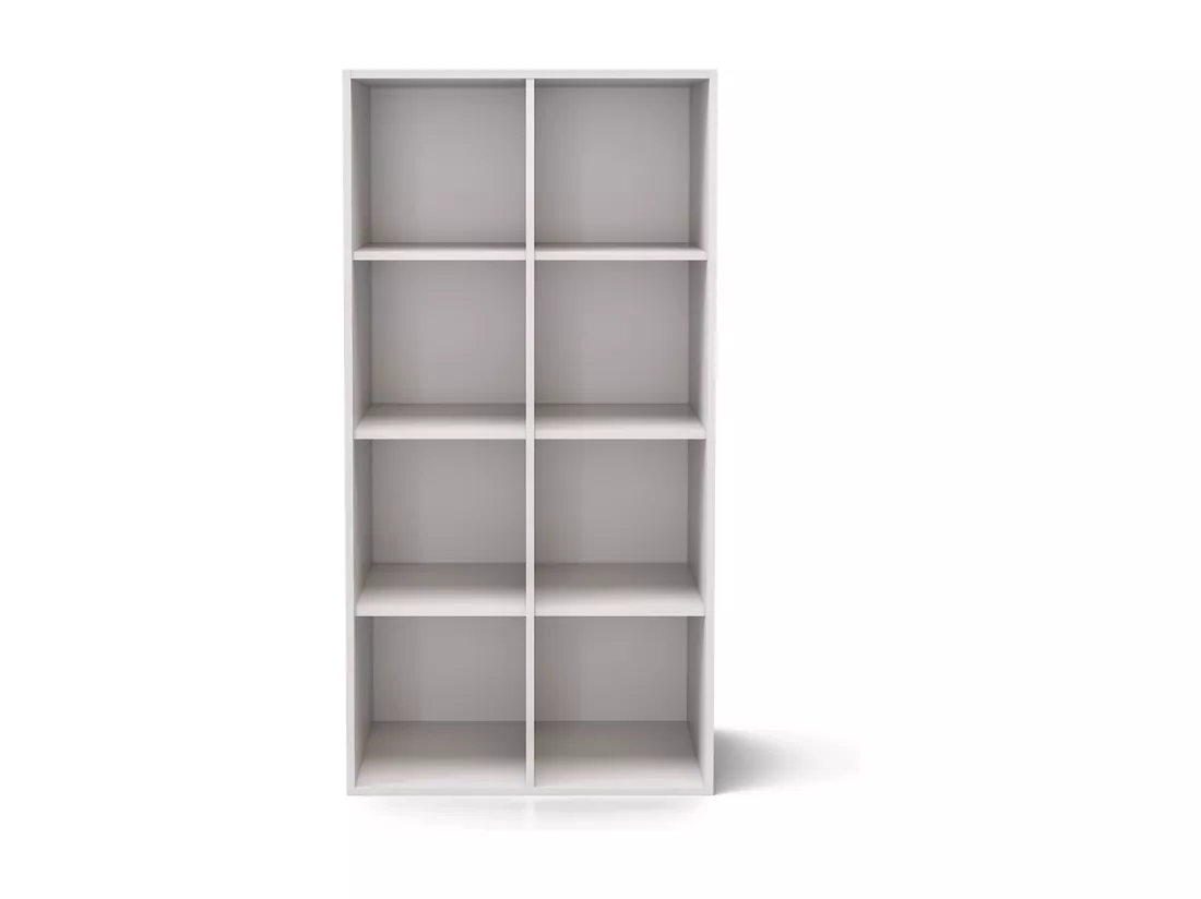 Meuble de rangement 8 cases panneaux de fibres blanc KENAN