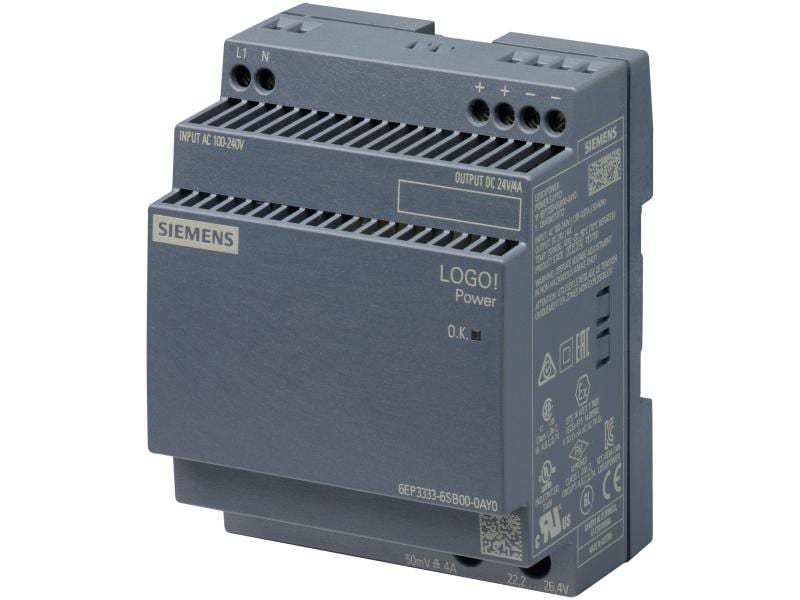 Siemens DIN-Schienennetzgerät  96 W, 24 V Geregelte Stromversorgung LOGO!POWER 24 V / 4 A