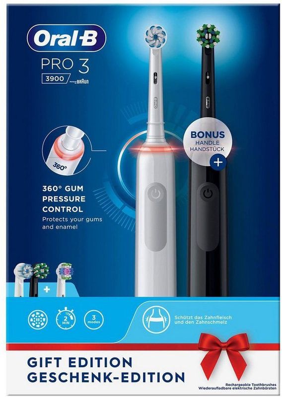 Oral-B Pro 3 3900 - Elektrische Tandenborstel - Zwart & Wit