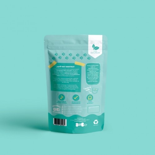 FlooppBITES petiscos macios e naturais, sabor vegetariano, para cães.