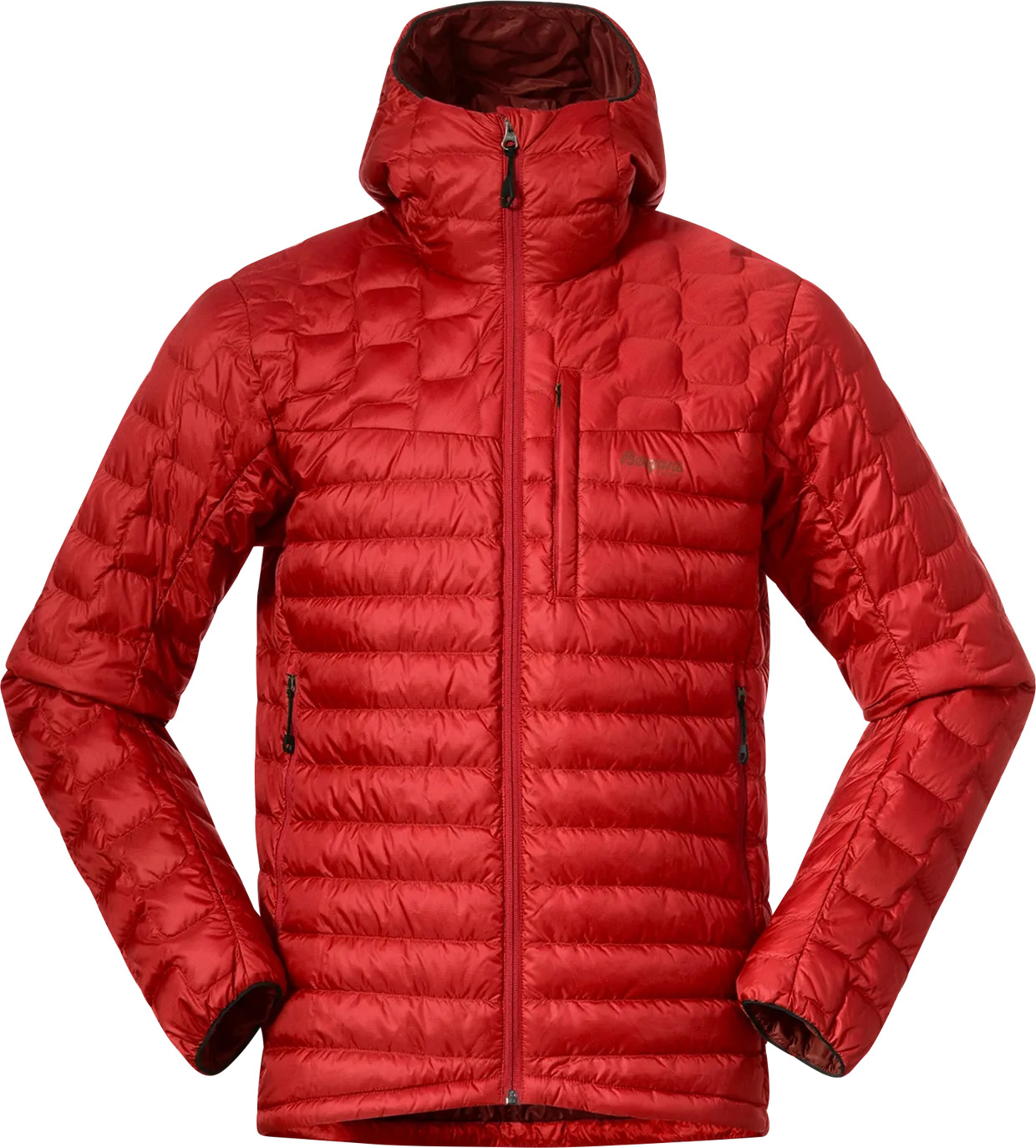 Magma Light Down Jacket w/Hood Herre Dark Brick