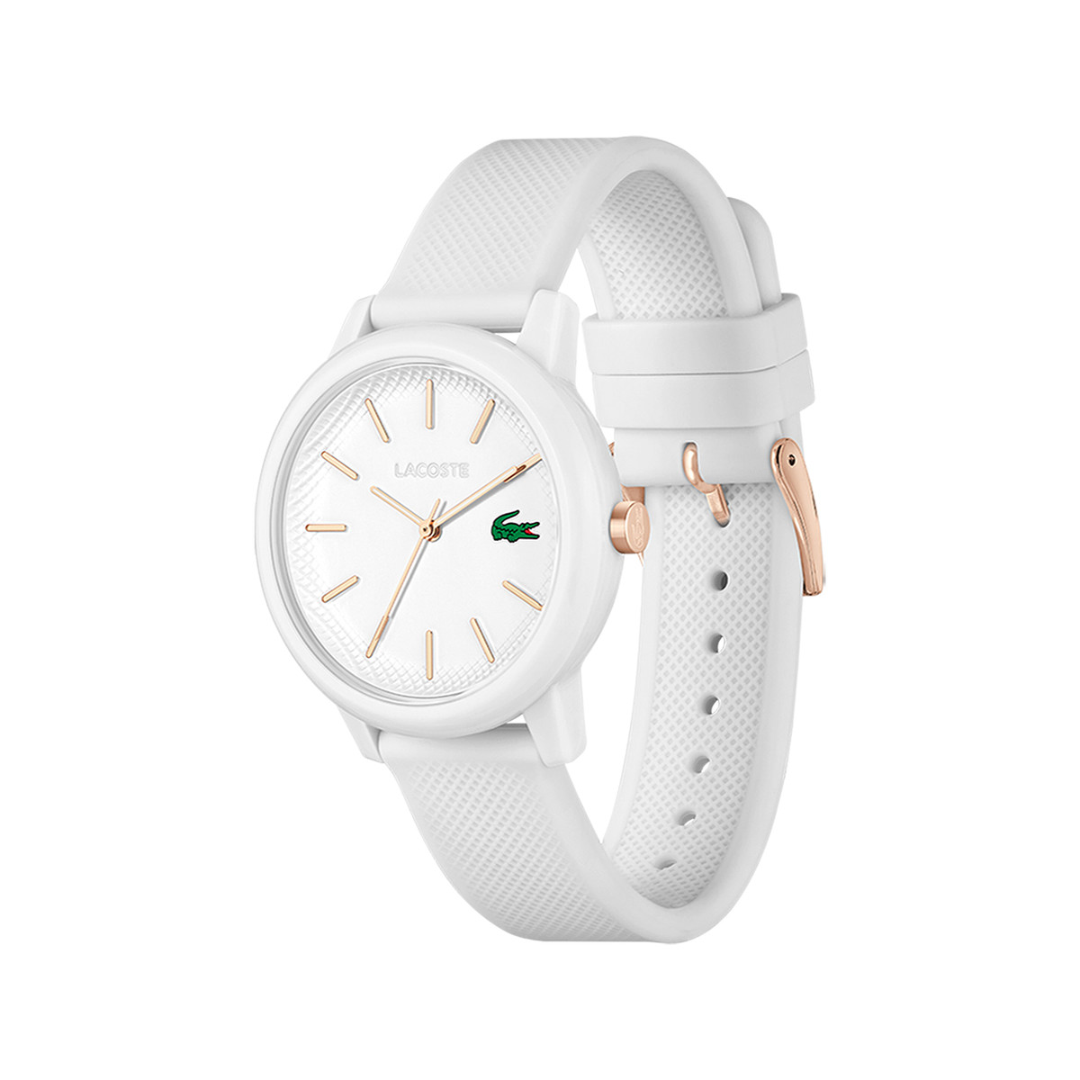 Montre Lacoste 12.12 femme résine bracelet silicone blanc