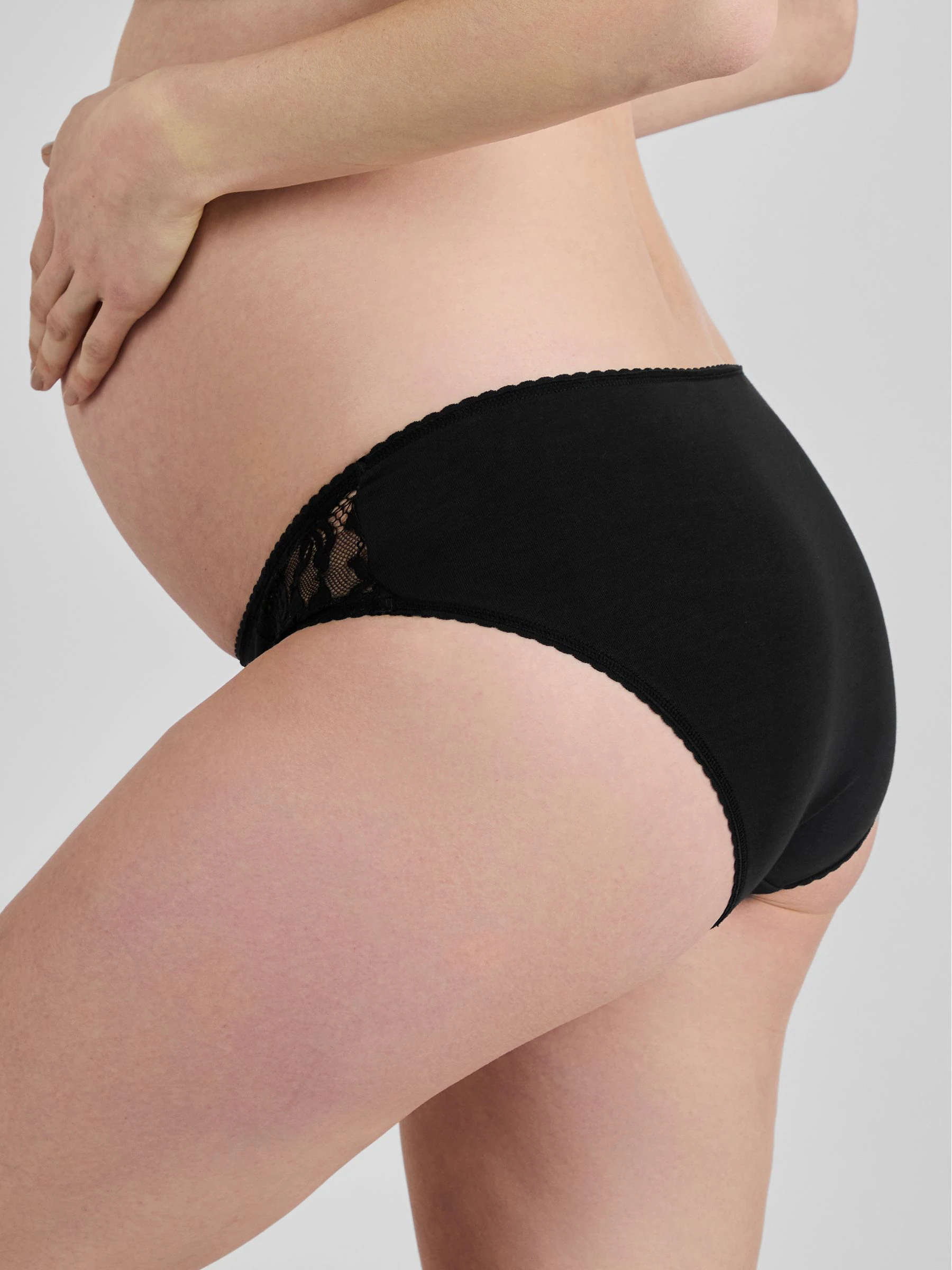 Zwart - JoJo Maman Bébé - 3 Zwangerschapsslipjes met kanten rand