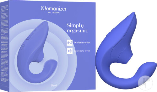 Womanizer Blend Vibrant Blue Vibromasseur Rabbit Double Stimulation Avec Pleasure Air 1 Pièce