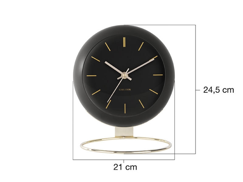 Table Clock Globe KA5832BK Black
