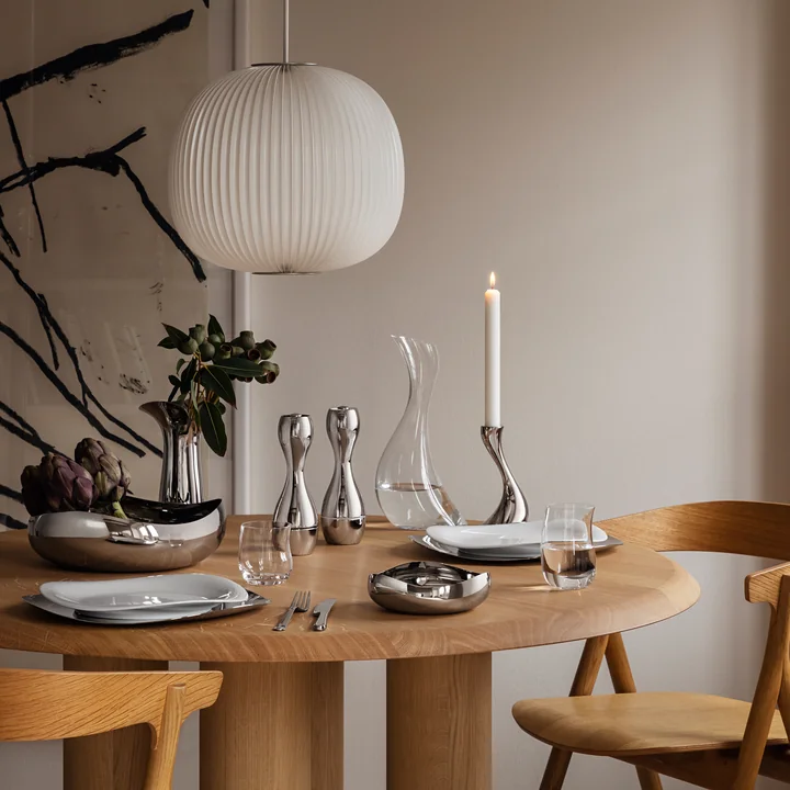 Georg Jensen - Sky Wasserkrug, Glas / Edelstahl