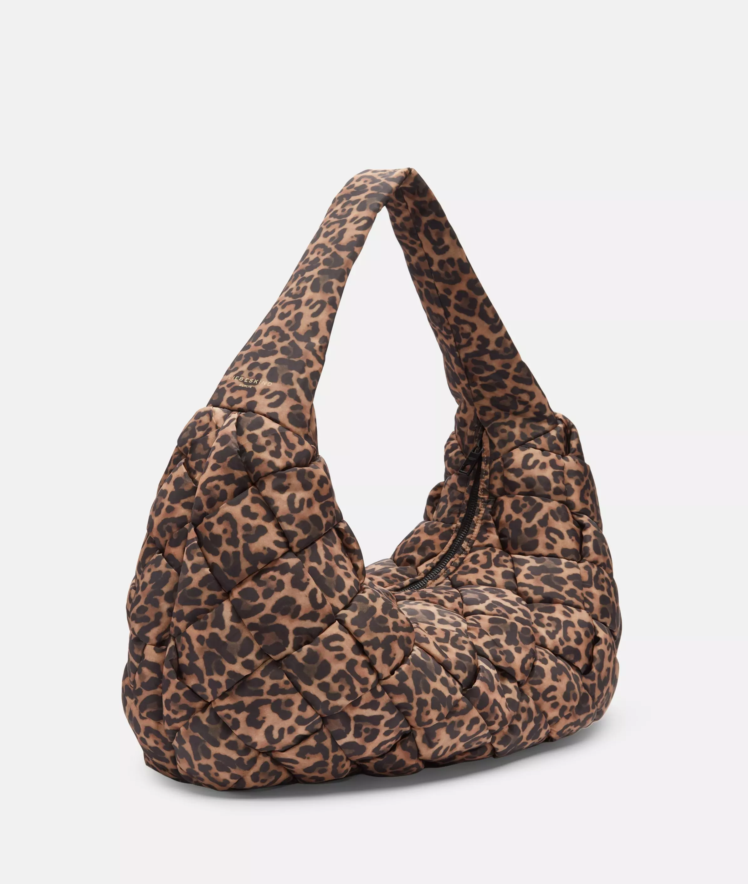 Nylon Bo Hobo L Large nylon bag with leo print