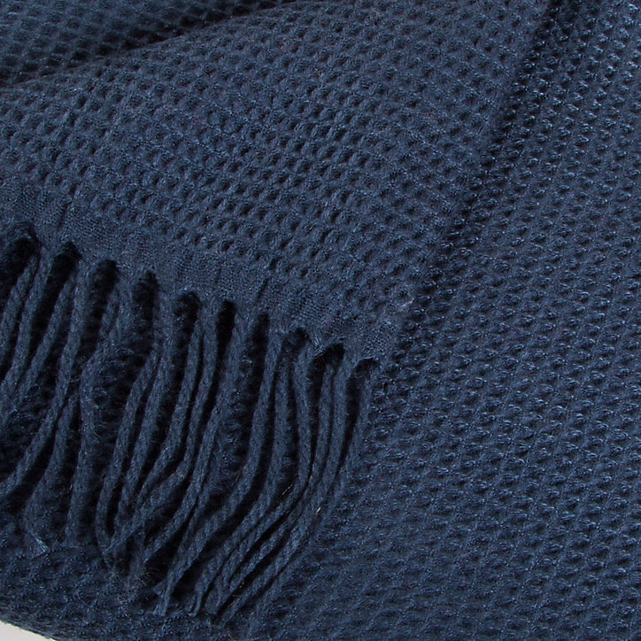 Plaid Effet laine Shenty 12.7x18cm Bleu nuit
