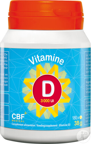 CBF Vitamine D3 X-Forte 3000 UI Softgels 180