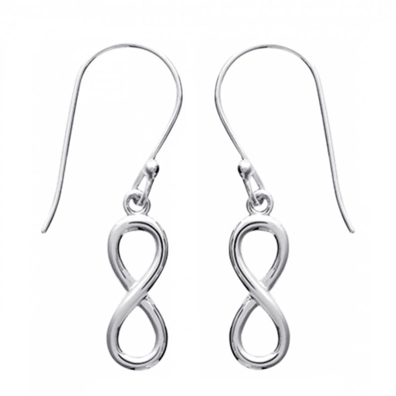 Boucles d'oreilles pendantes infini Argent 925 Rhodié