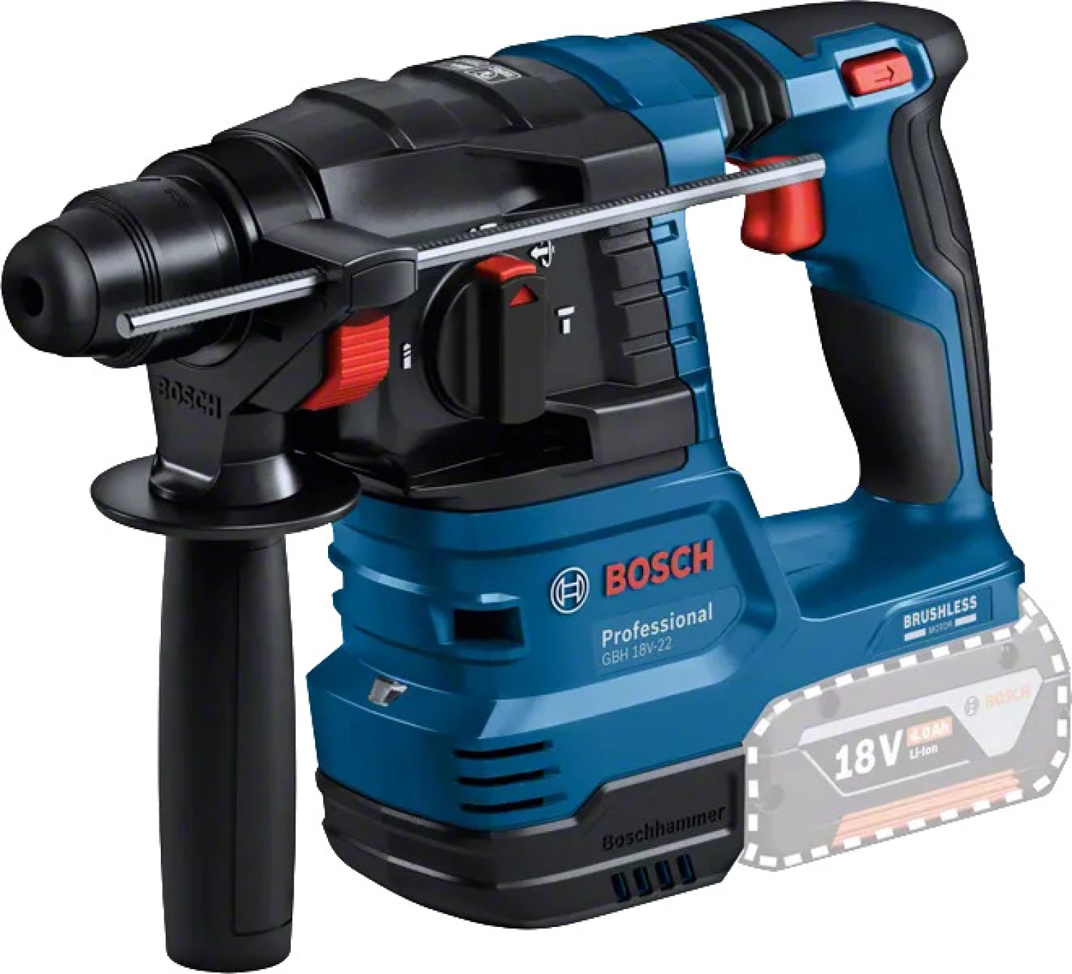 Bosch GBH 18V-22 18V accu boorhamer set in L-Boxx (2x 4.0Ah) - met afzuigunit