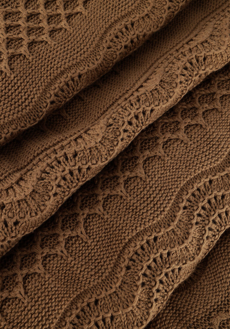 SECOND FEMALE camel second female midi jurk mutio knit dress