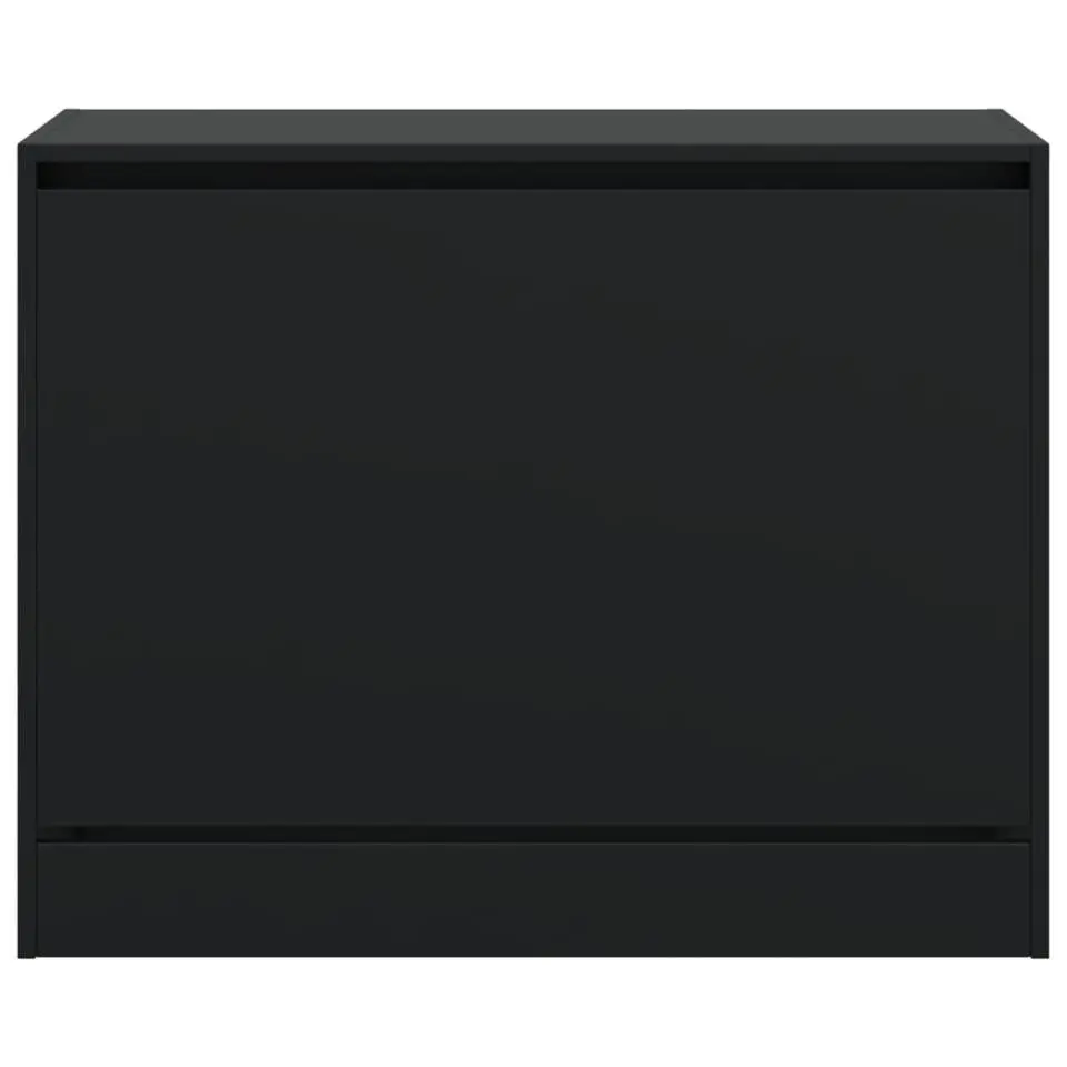 vidaXL - Schoenenkast 3 paar met 1 klep - Zwart - Bewerkt hout - 80x34x63 cm