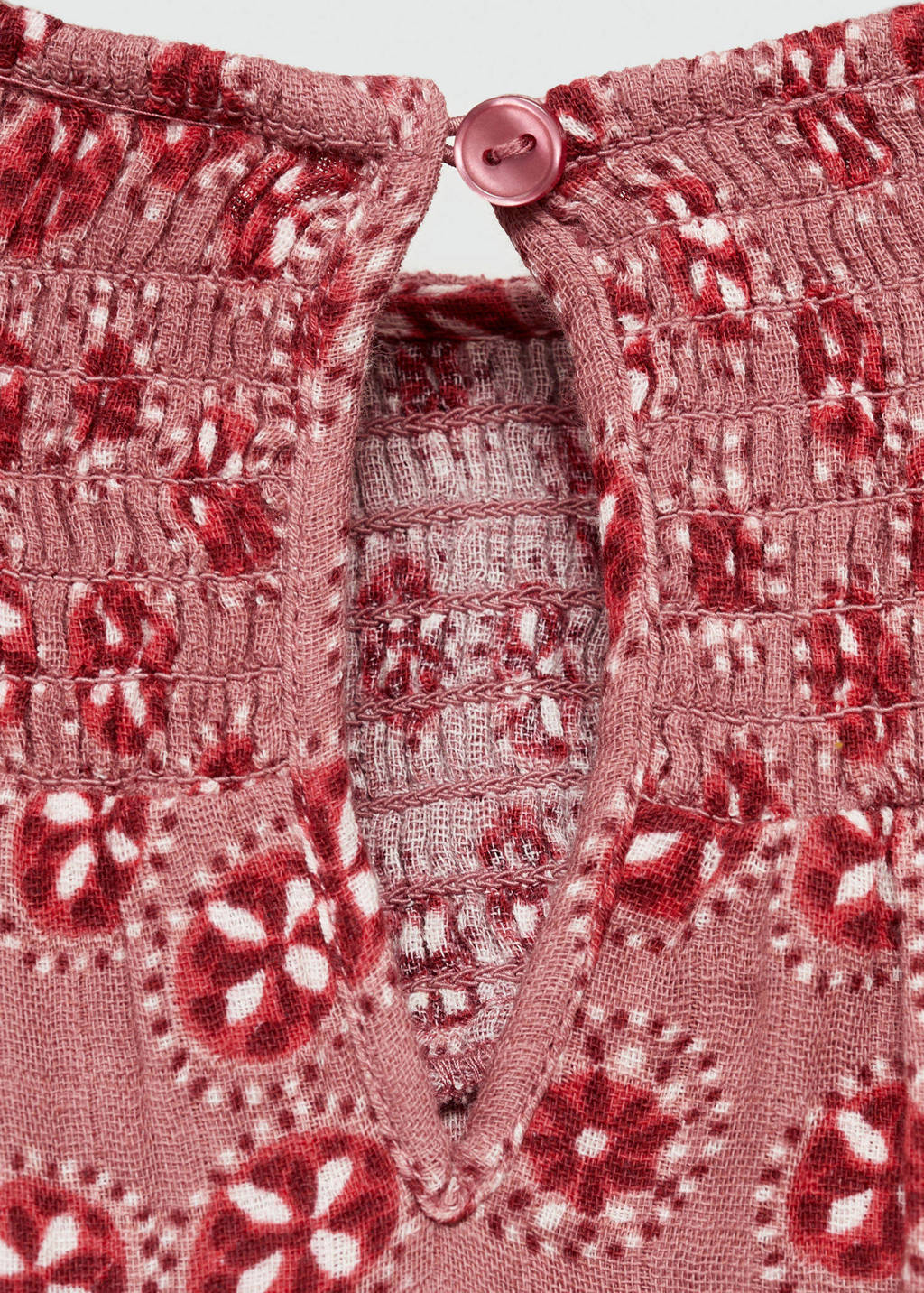 Mango Kids trapeze jurk met all over print roze/rood/wit