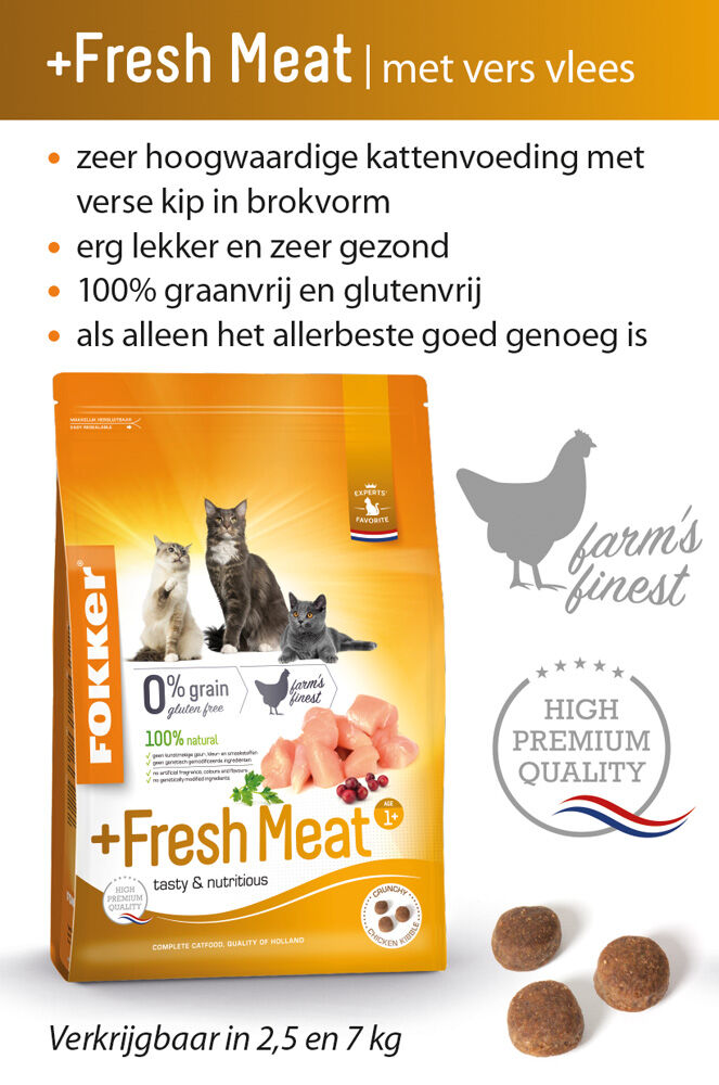 Fokker Fresh Meat - Kattenvoer - 7 Kilogram - kip