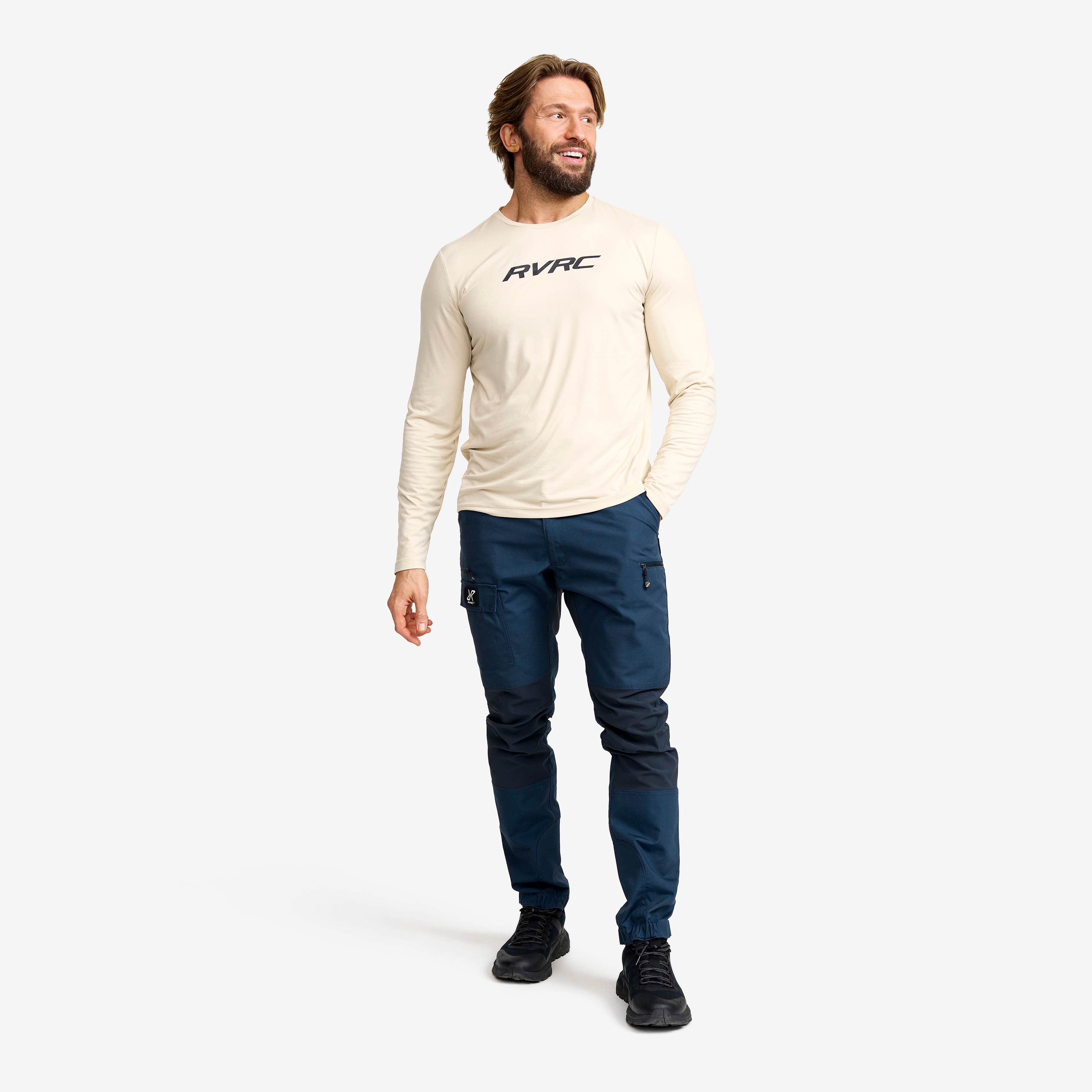 Mission Logo Long-sleeved T-shirt Herre Oatmeal