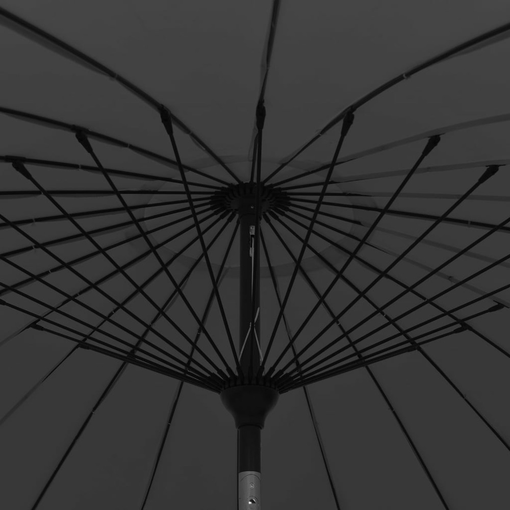 Parasol mobilier de jardin d'e x térieur avec mât en aluminium 270 cm anthracite