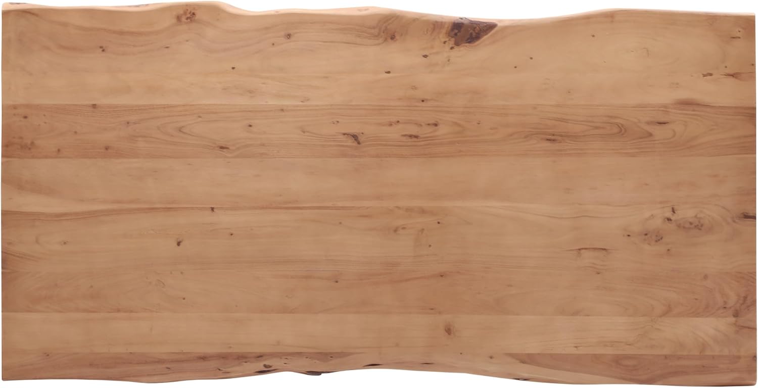 SAM Tischplatte 140 x 80 cm | Akazienholz massiv | Naturfarben | Echte Baumkante | Pflegeleichtes Unikat für DIY-Ideen | geeignet für Esstische, Arbeitsflächen & Bartische