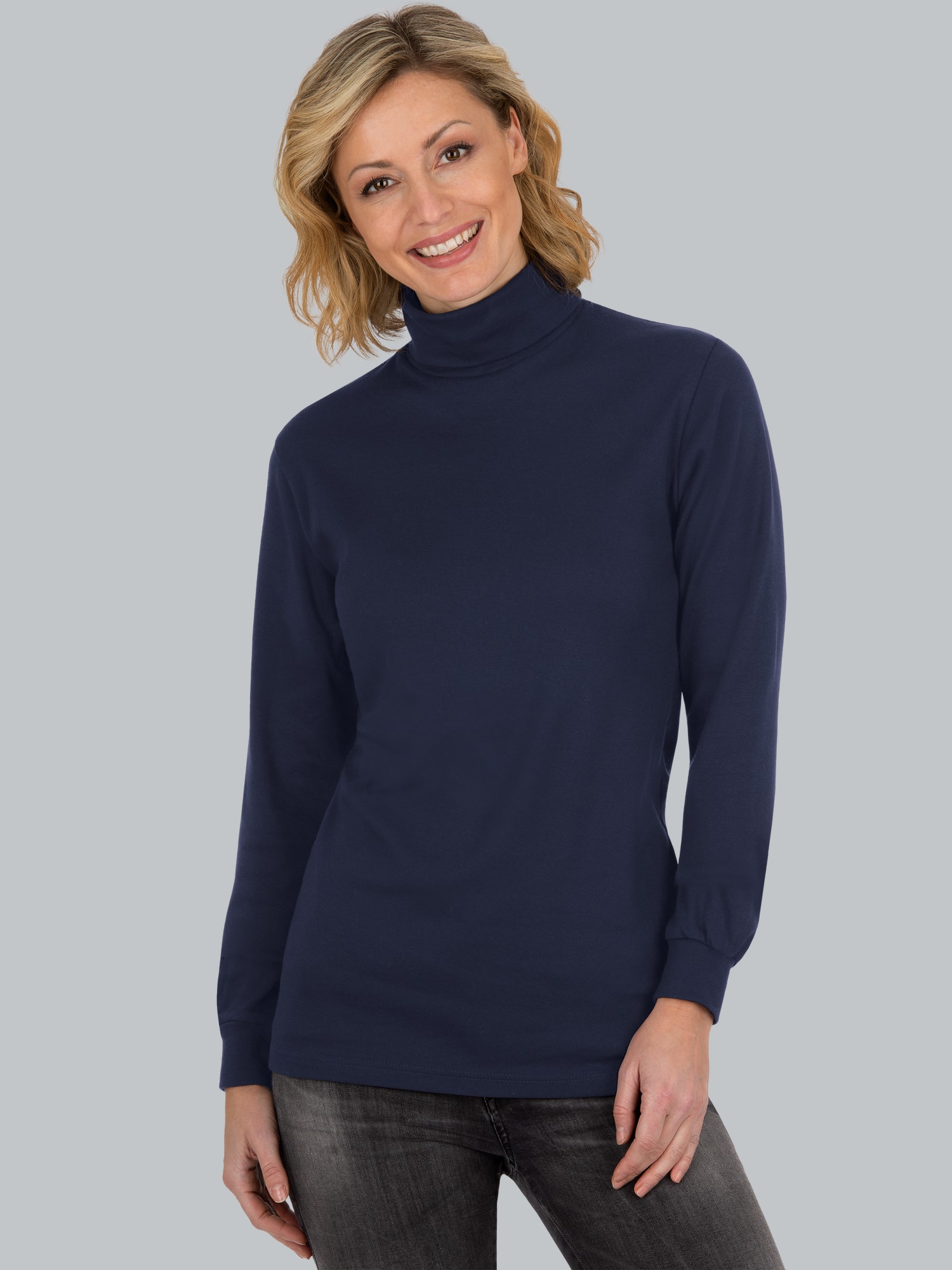 Langarm Ski/Sportrollkragenpullover Navy
